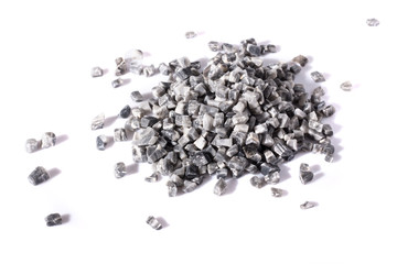 beautiful natural gray stones scattered on a white background