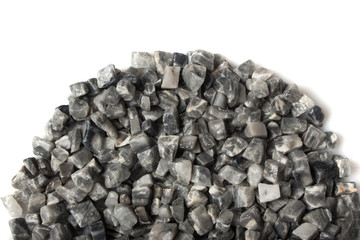 beautiful natural gray stones scattered on a white background