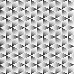 Seamless Monochrome Pattern. Grungy Geometric Shapes Tiling. - 159183257