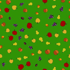 hand drawn vector fruit seamless pattern