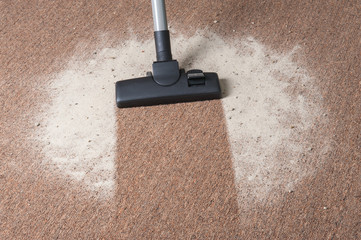 Vacuum cleaning carpet