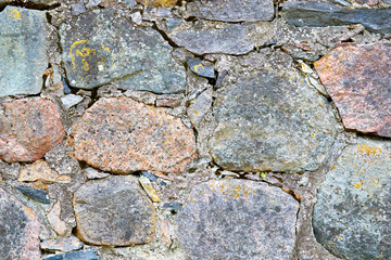 Old stone wall rustic texture background. 