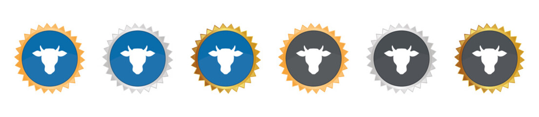 Kuhkopf - Gezacktes Button-Set