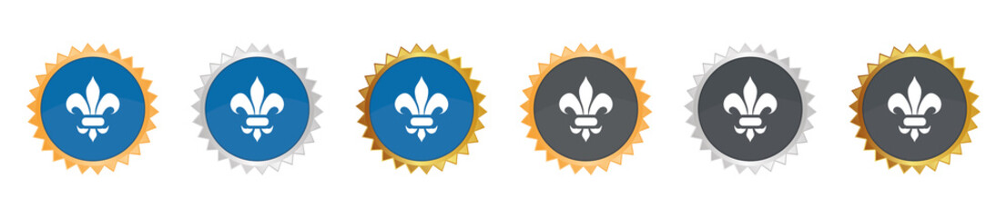 Verzierung floral - Gezacktes Button-Set