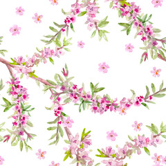 graceful floral seamless texture. watercolor painting