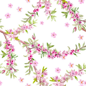 graceful floral seamless texture. watercolor painting