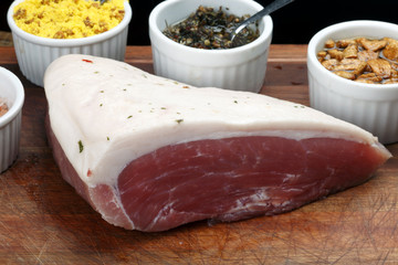 Raw pork chop picanha