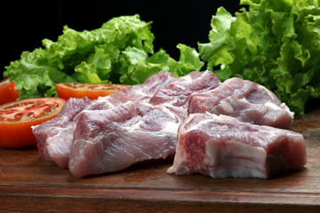 Raw pork rib