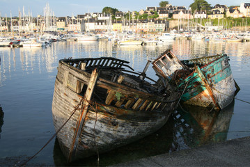 antiche barche in secca