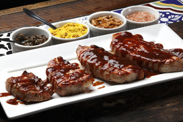 Pork steak with barbecue sauce