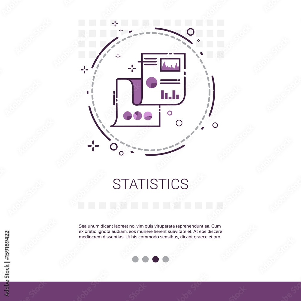 Poster statistics analysis concept finance diagram data web banner with copy space vector illustration