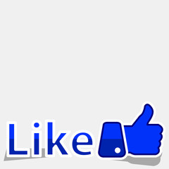 Thumb up and word like