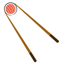 Vector illustration of sushi with sticks