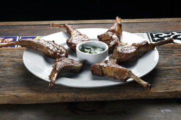 Roasted lamb rib