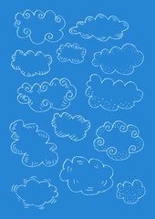 Clouds. Sketchy style.