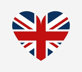 Flag of Great Britain in the shape of a heart © mark1987