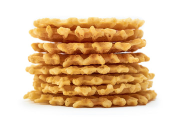 homemade crisp Waffle. isolated on white background