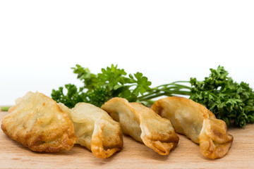 Chinese food Fried dumplings on plate