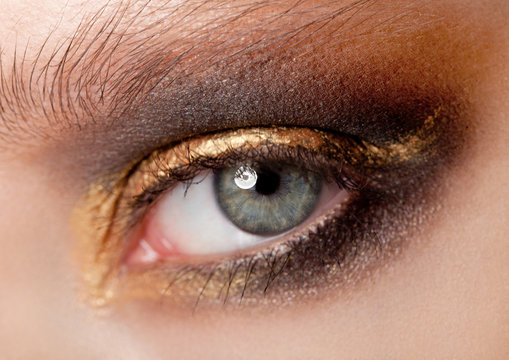 Eye close-up beauty with creative makeup