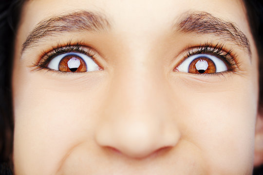 A beautiful insightful look  eye. Close up shot
