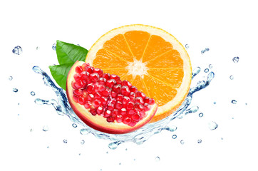 Pomegranate and orange splash water