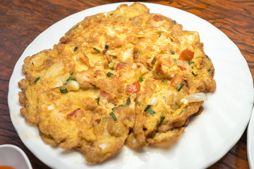 Omelet on White dish