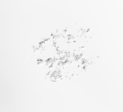 eraser dust on white background