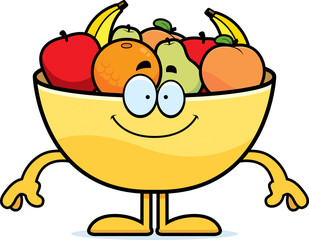 Happy Cartoon Bowl of Fruit