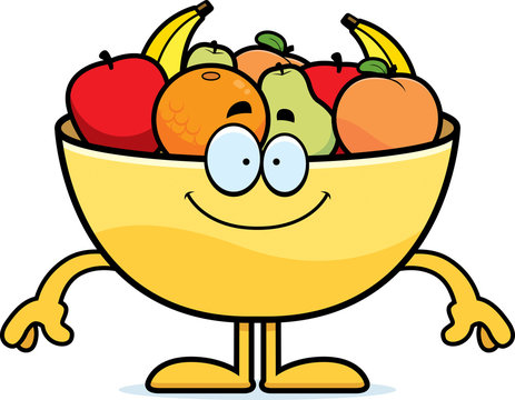 cartoon fruit bowl smiling with arms clip art preview