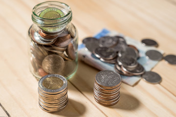 Saving money and account banking finance concept