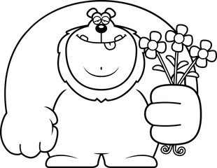 Cartoon Lion Flowers