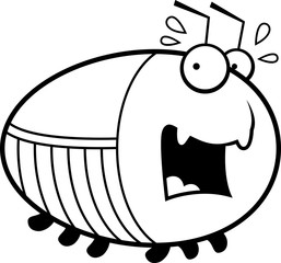 Scared Cartoon Cockroach
