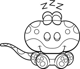 Cartoon Gecko Napping