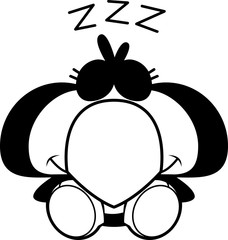 Cartoon Penguin Napping