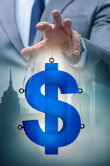 American dollar in floating exchange rate concept