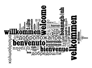 Fototapeta premium Word Welcome in different languages