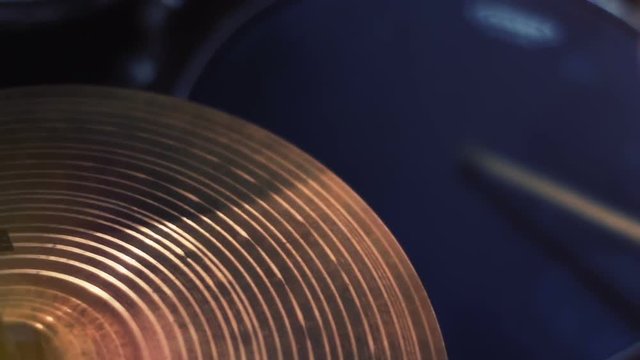 Playing drums on a close-up