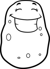 Cartoon Potato Grinning
