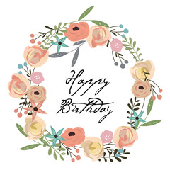 cute cards for banners,Flyers,Placards with flower and wreath