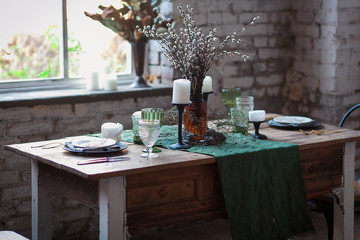 Rustic dinning table with chairs