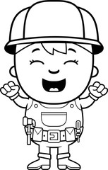 Child Builder Excited