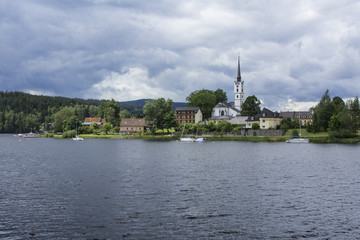 Frymburk above the Lipno lake