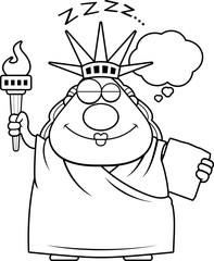 Sleeping Cartoon Statue of Liberty
