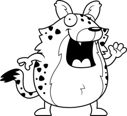 Cartoon Hyena Waving