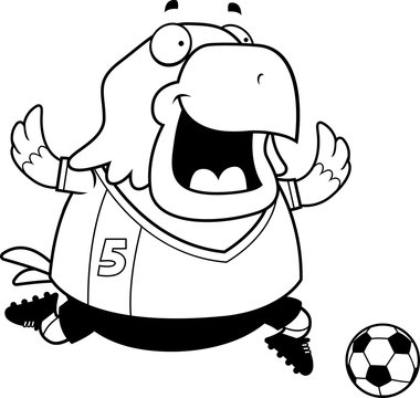 Cartoon Eagle Soccer