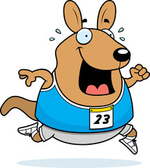 Obraz premium Cartoon Wallaby Running Race