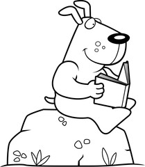 Cartoon Dog Reading