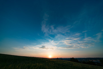 Sunset, sunrise sky panorame