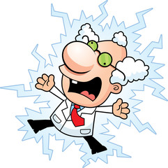 Cartoon Mad Scientist Electrocuted - 159203480