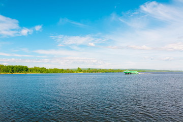 Kizhi. rural landscape lake day